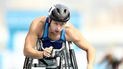 Brian Siemann of The USA in action in round one of the Men's 400m T53 on Day Three of the IPC World Para Athletics Championships 2019 Dubai, United Arab Emirates. Getty Images