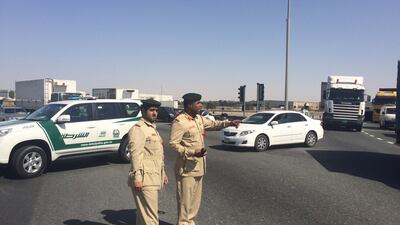 Officers arrested the hit-and-run driver after tracing him by using surveillance camera footage. Photo: Dubai Police