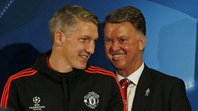 Manchester United manager Louis van Gaal addressed the media alongside midfielder Bastian Schweinsteiger ahead of the Uefa Champions League. Lee Smith / Reuters