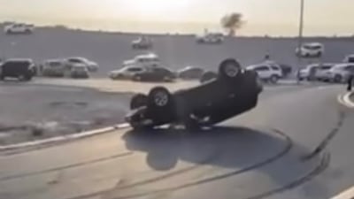 Ras Al Khaimah Police have arrested a young driver for performing dangerous stunts. Photo: RAK Police