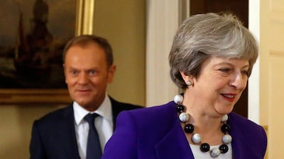 Theresa May meets with EU Council president Donald Tusk. Reuters