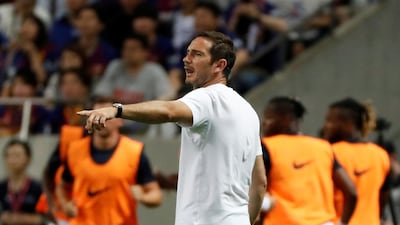 Chelsea manager Frank Lampard shouts instructions from the sidelines. Reuters
