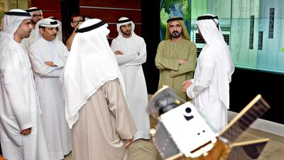 UAE Vice President and Ruler of Dubai Sheikh Mohammed bin Rashid yesterday launched the executive phases for the building of Khalifa Sat - the first satellite to be fully built and manufactured by UAE experts and due to be in orbit by 2017. Wam