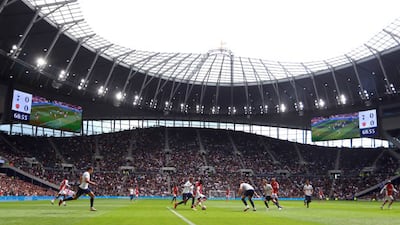 Tottenham Hotspur and Arsenal play at the Tottenham Hotspur Stadium on Sunday.