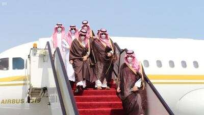 Saudi Minister of Foreign Affairs Prince Faisal bin Farhan arrives in Doha. Saudi Press Agency