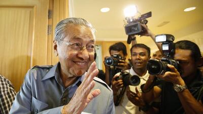 Former Malaysian prime minister Mahathir Mohamad has resigned from the ruling UMNO party. Joshua Paul / AP