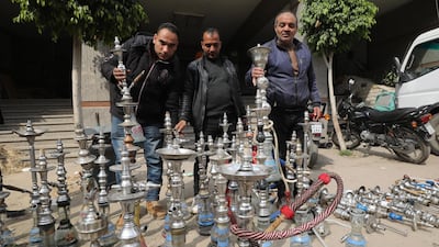 View of confisicated hookahs (water pipe) in Cairo, Egypt. EPA