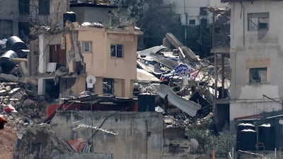 View of damged houses during a military operation inside the Jenin refugee camp, West Bank. EPA