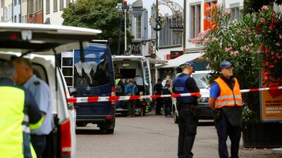 Swiss police officers have closed off the town of Schaffhausen, Switzerland where the attack took place.