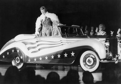 Liberace at the Las Vegas Hilton in the 1950s. Getty Images