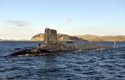 The Trident Nuclear Submarine, HMS Victorious, on patrol off the west coast of Scotland, April 4, 2013. AFP