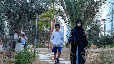 One of the many walkways in Al Fay Park on Reem Island