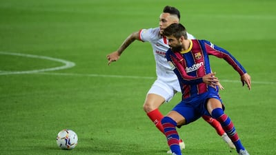 Gerard Pique. 6 – A busy evening for Pique who had to establish a relationship with Araujo and was under pressure from the Sevilla press all game. Showed tremendous positional sense throughout to win virtually every header. AFP