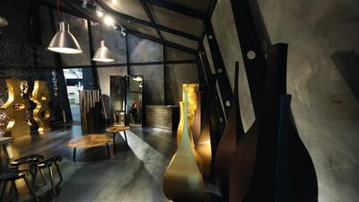The Italian designers De Castelli’s stand at Downtown Design in Dubai. Pawan Singh / The National
