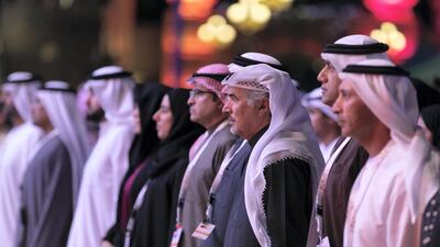 Saeed Mohammed Hareb at the Special Olympics host town closing ceremony in Global Village. Reem Mohammed / The National