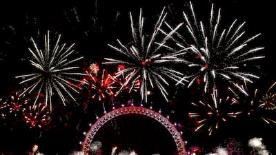 Fireworks over central London to celebrate the new year. AP