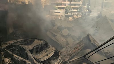 Smoke billows from the site of overnight air strikes, which came after the Israeli army ordered hundreds of thousands of residents to leave the southern suburbs. AFP