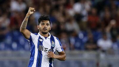 Porto’s Jesus Corona celebrates after scoring. Angelo Carconi / EPA