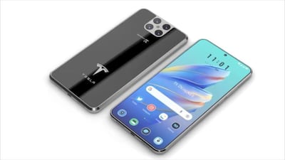 Tesla's new phone is expected to be integrated with the company's electric cars. Photo: @Pi_314_NEG via Twitter