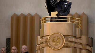 Donald Sutherland as President Snow in The Hunger Games: Catching Fire. Murray Close / courtesy Lionsgate / AP Photo