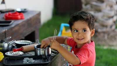 Two-year-old Mateas is one of the first to enjoy XPark Jr.