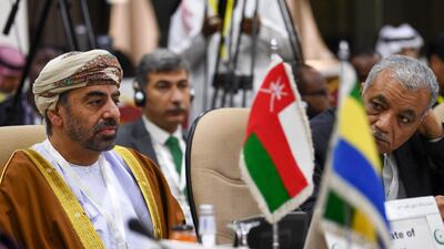 Omani ambassador to Saudi Arabia Ahmad bin Hilal Albusaidi attends an emergency ministerial meeting of the Organisation of Islamic Cooperation (OIC) in Jeddah. AFP