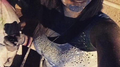 Maryam Al Shamsi at the Holi Festival in Dubai.