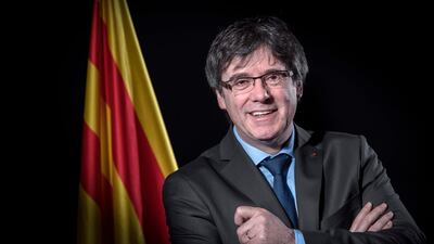 Exiled former Catalan leader Carles Puigdemont unexpectedly announced he is temporarily withdrawing his bid to get back his old job as president of the independence-minded northeastern Spanish region. AFP/Emmanuel DUNAND