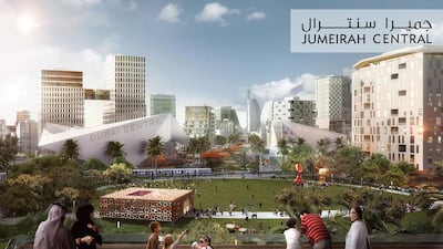 The Jumeirah Central project will have a multi-modal transport network that includes aerial gondolas, more than 1 million square feet of climate-controlled arcades and a cycling network that will spread through 33 parks and open-air spaces. WAM