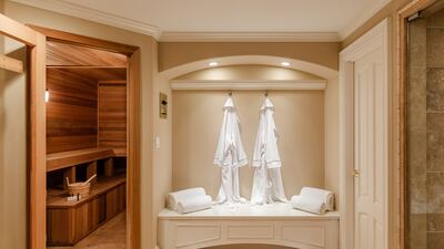 Guests can kick back in the sauna.