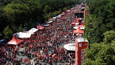 Metal workers protest over climate change in Berlin, Germany, on Saturday. Annegret Hilse / Reuters