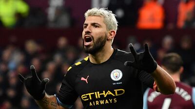 Manchester City's Sergio Aguero says players are reluctant to return to action during the Covid-19 crisis. AFP