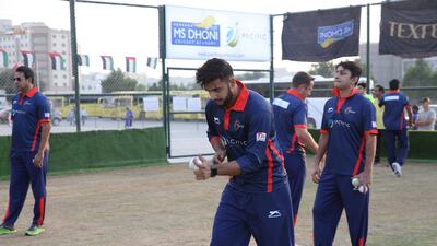 Maratha Arabians, one of the franchises competing in the T10 Cricket League this week, train ahead of the curtain raiser. Courtesy Maratha Arabians