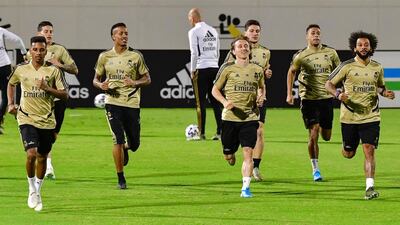 Real Madrid training in Jeddah. AFP