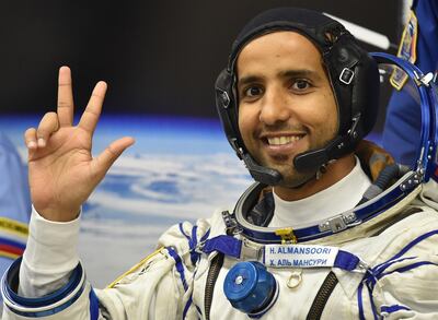 Emirati astronaut Hazza Al Mansouri before boarding a Soyuz rocket to the International Space Station. EPA