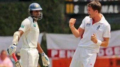 James Anderson, right, showed he is at his peak in Sri Lanka and has set up an enticing clash with South Africa’s Dale Steyn. Eranga Jayawardena / AP Photo