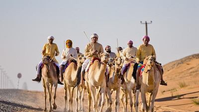Emiratis and expatriates today embark on a camel trek through the desert. Courtesy Hamdan bin Mohammed Heritage Centre