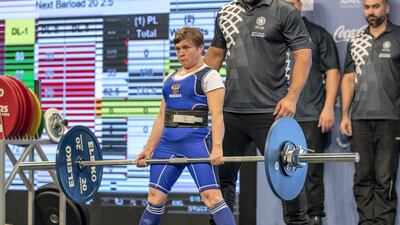 Tatiana Savchenko of Russia, at power-lifting competition.