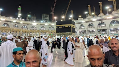 Pilgrims circle the Kaaba