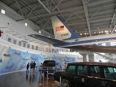 Ronald Reagan's Air Force One and his presidential vehicles at the Ronald Reagan Presidential Library.