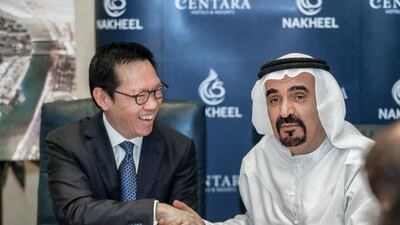 Nakheel, which is building the Deira Islands mixed-use scheme, signed a Dh500 million deal on Thursday with Thailand-based Centara Hotels & Resorts, to develop a four-star beach hotel on Deira Islands. Victor Besa / The National