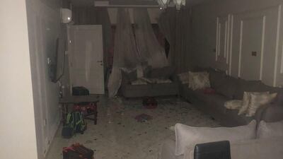 Two children were injured and 14 homes were damaged by falling debris from Houthi rockets in Dammam, Saudi Arabia. Photo: SPA