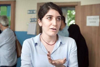 Dilaranur Abi, HDP election observer, in Fatih. Photo by Shawn Carrié