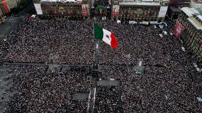 Aerial view of the Zocalo square. Reuters
