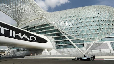 Lewis Hamilton in action during Friday practice for the Abu Dhabi Grand Prix. Karim Sahib / AFP