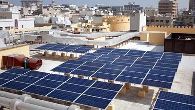 Solar installation on the roof of the new Al Fahidi Souk in Dubai. Silvia Razgova / The National