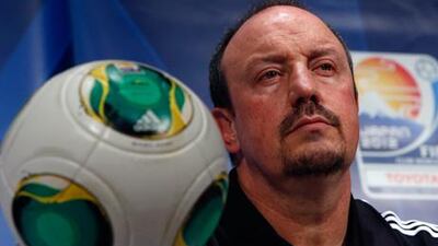 Chelsea interim manager Rafael Benitez addresses the press ahead of the Club World Cup semi-final in Japan.