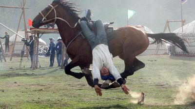 Kyrgyz artists perform during the World Nomad Games in Kyrgyzstan on Wednesday. Igor Kovalenko / EPA