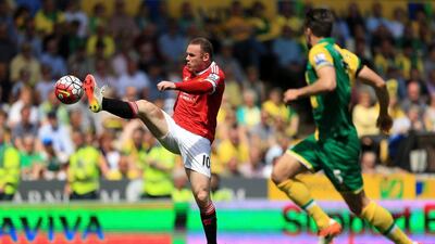 Wayne Rooney of Manchester United controls the ball during the Premier League match between Norwich City and Manchester United at Carrow Road on May 7, 2016 in Norwich, England. (Stephen Pond/Getty Images)