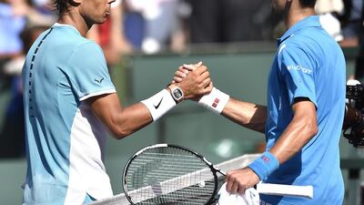 Rafael Nadal, left, and Novak Djokovic, right, have played each other 49 times, with Djokovic edging the head-to-head 26-23. Daniel Murphy / EPA